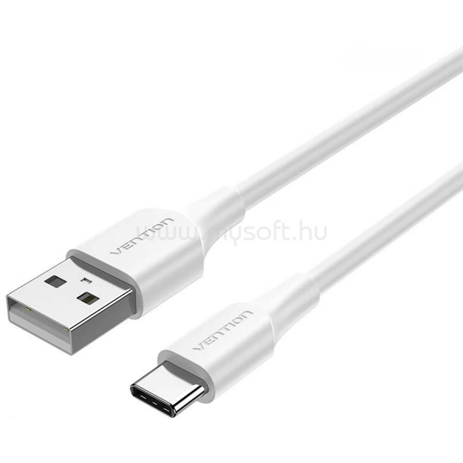 VENTION USB-A 2.0/M -> USB-C/M, fehér, 2m, kábel