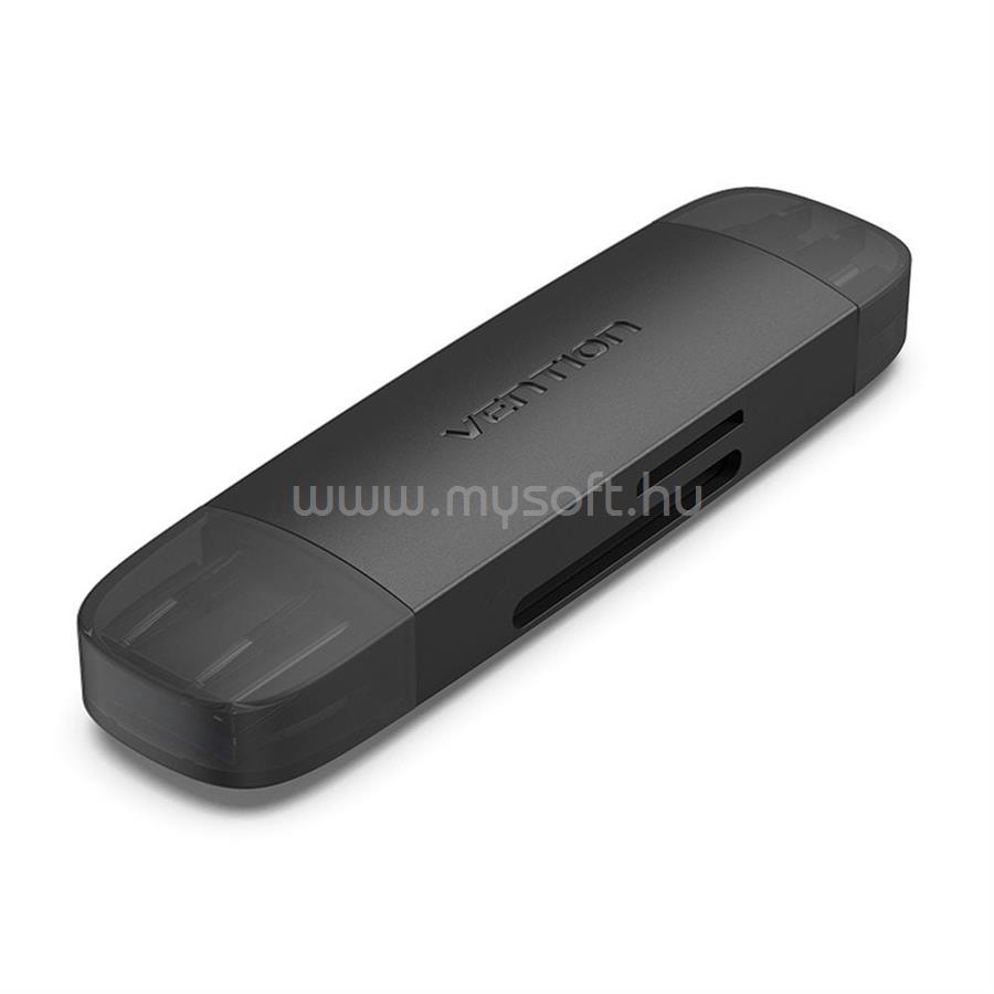 VENTION USB-A 3.0 + USB-C 3.0 2-in 1, SD+TF kártyaolvasó (fekete)