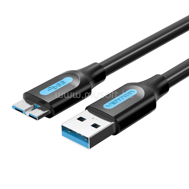 VENTION USB-A 3.0/M ->  Micro USB-B/M, 0,25m PVC kábel (fekete)