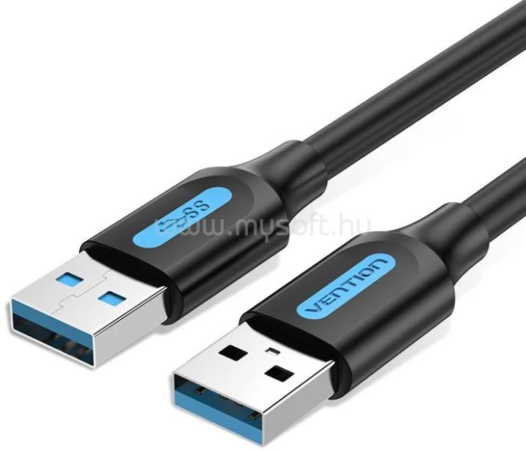 VENTION USB-A 3.0/M ->  USB-A 3.0/M, PVC 1,5m, kábel (fekete)