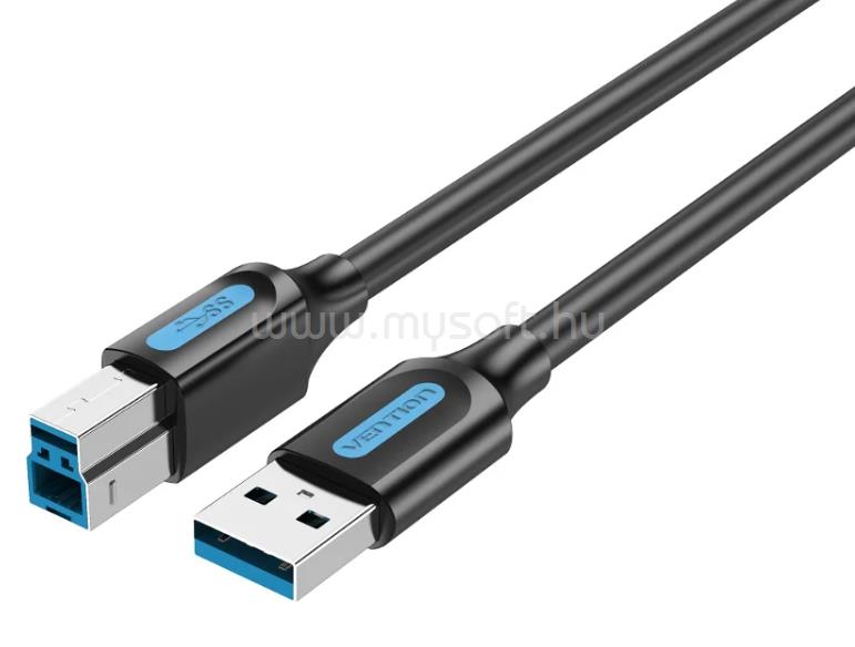 VENTION USB-A 3.0/M -> USB-B/M PVC 1m, kábel (fekete)