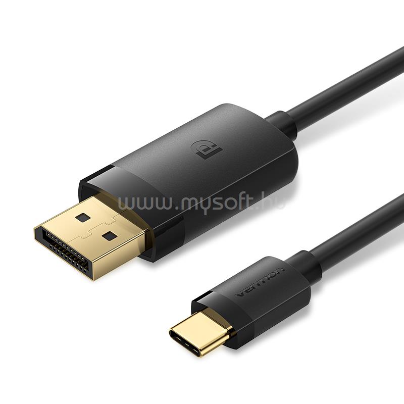 VENTION USB-C -> DisplayPort, (4K,fekete),2m, kábel