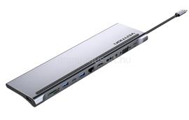 VENTION USB-C -> DP/HDMI/VGA/USB-C Gen 1/USB 3.0x2/USB 2.0/RJ45/SD/TF/TRRS 3.5mm/PD, 0,25m (12 az 1-ben, szürke aluminum ötvözet), dokkoló THSHC small