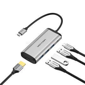 VENTION USB-C -> HDMI/3*USB3.0/PD, 0,15m, konverter CNBHB small