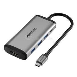 VENTION USB-C -> HDMI/3*USB3.0/RJ45/PD 6-1 0,15m konverter (szürke) CNCHB small