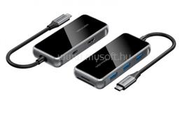VENTION USB-C -> HDMI/USB 3.0x3/SD/TF/PD 0,15m tükrös felületű dokkoló (szürke) TFMHB small