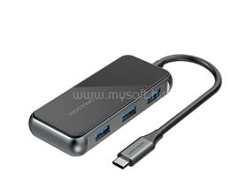 VENTION USB-C -> HDMI/USB3.0*3/PD 0,15m aluminum ötvözet dokkoló (szürke) THFHB small