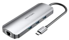 VENTION USB-C -> HDMI/USB3.0x3/RJ45/SD/TF/TRRS 3.5mm/PD 0,15m aluminum ötvözet dokkoló (szürke) TOLHB small