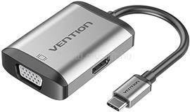 VENTION USB-C -> HDMI/VGA/USB3.0/PD 0,15m fém ötvözet konverter (szürke) TFAHB small