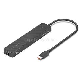 VENTION USB-C -> USB-A 3.2*4 , 0,15m (táppal, 4-Portos, fekete), hub CHJBB small