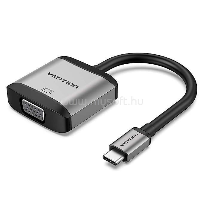 VENTION USB-C -> VGA (0,15m Szürke Aluminum Ötvözet) konverter