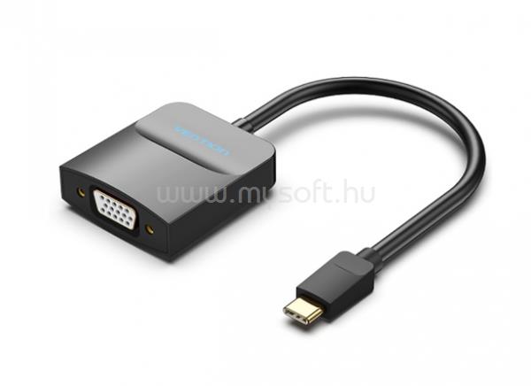 VENTION USB-C -> VGA, 0,15m ABS adapter (fekete)