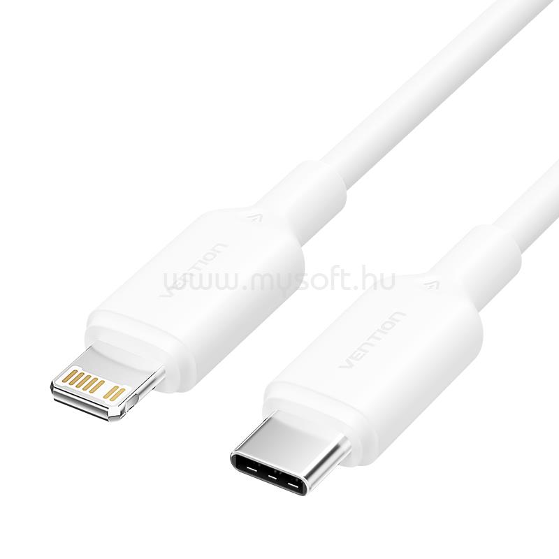 VENTION USB-C 2.0 -> Lightning, (3A, fehér) 1m, kábel