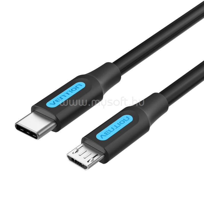 VENTION USB-C 2.0/M ->  Micro B/M, 1m, 2A, kábel (fekete)
