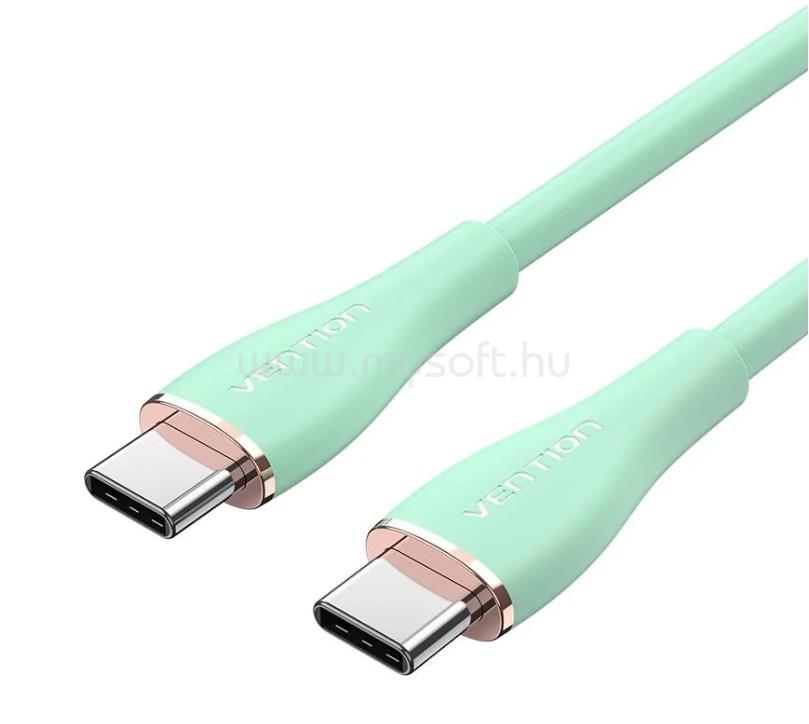 VENTION USB-C 2.0/M -> 2*USB-C/M 5A,szilikon 1,5m kábel (zöld)