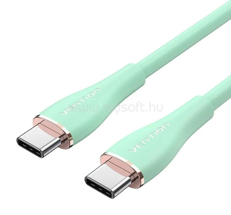 VENTION USB-C 2.0/M -> USB-C 2.0/M 5A szilikon 1,5m kábel (zöld)