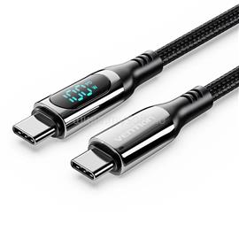 VENTION USB-C 2.0/M, 1,2m, szövet,5A LED kijelzővel kábel (fekete) TAYBAV small
