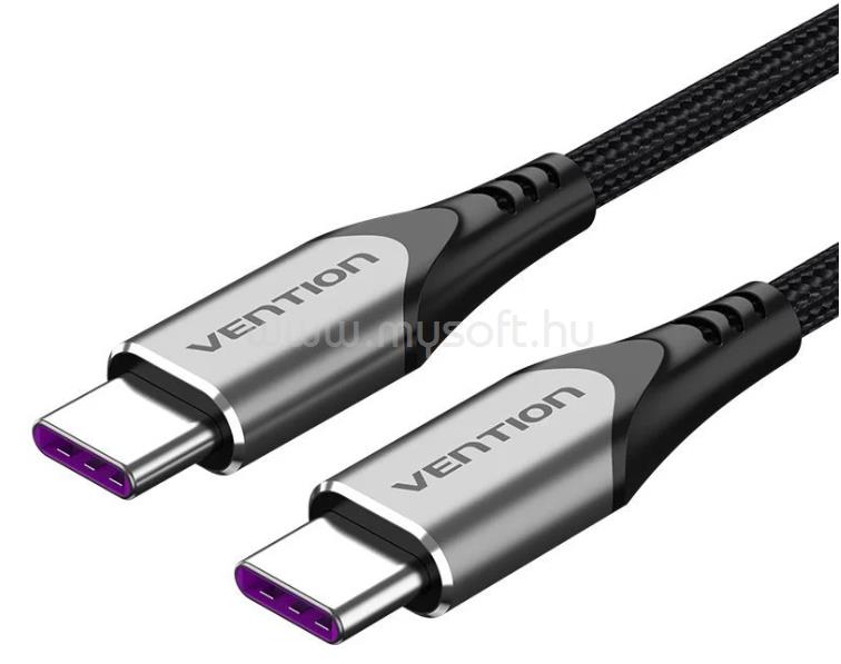 VENTION USB-C 3.1/M -> USB-C 3.1/M szövet (szürke) 1,5m kábel