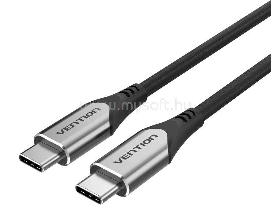 VENTION USB-C 3.1/M -> USB-C 3.1/M szövet 1m kábel (szürke)