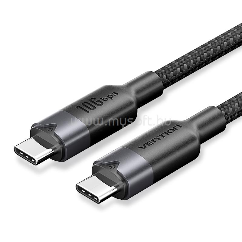 VENTION USB-C 3.2/M, 0,5m,(fekete, Gen2, 10Gbps), kábel