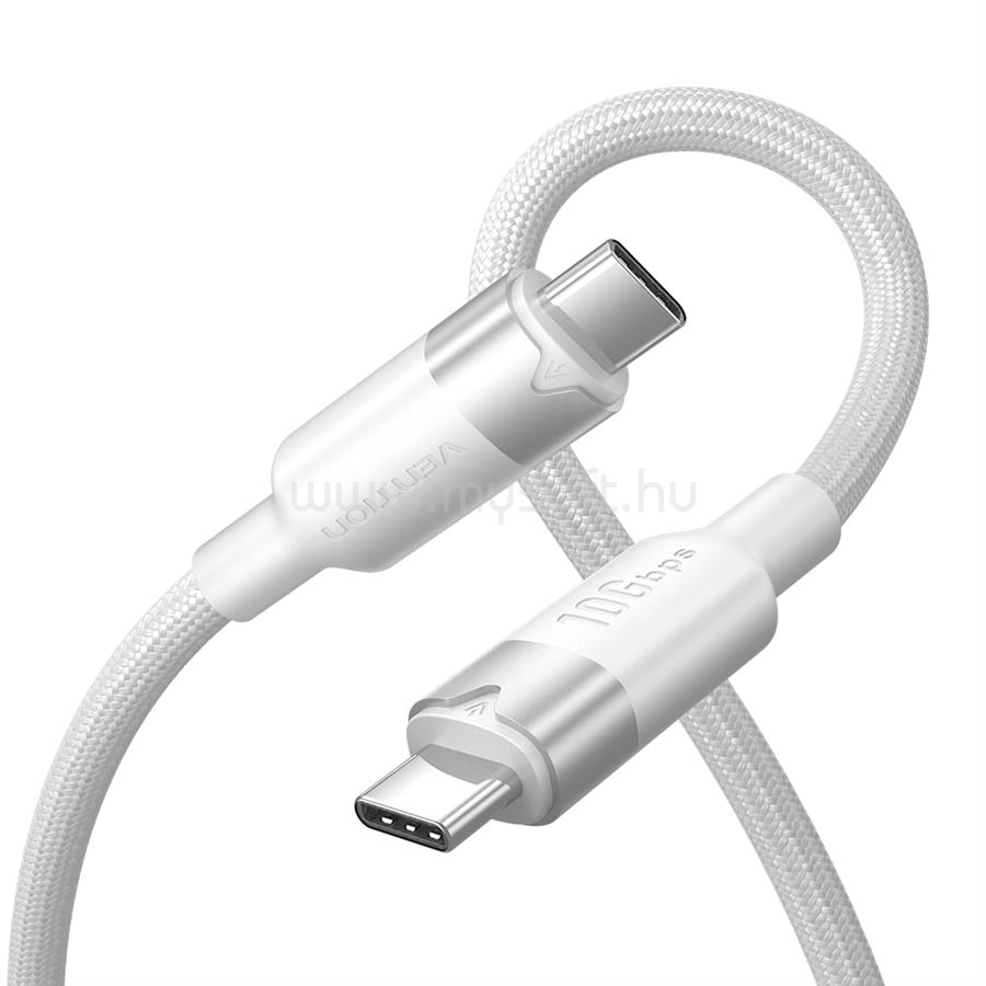 VENTION USB-C 3.2/M, 1m,(fehér, Gen2, 10Gbps), kábel