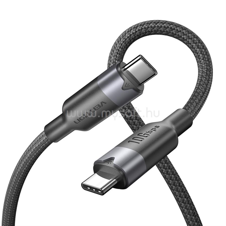 VENTION USB-C 3.2/M, 1m,(fekete, Gen2, 10Gbps), kábel