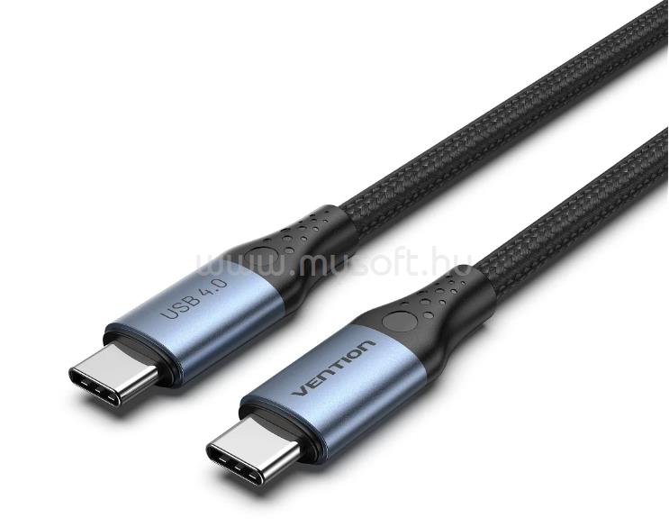 VENTION USB-C 4.0/M -> USB-C 4.0/M szövet 5A,alu (szürke) 1m kábel