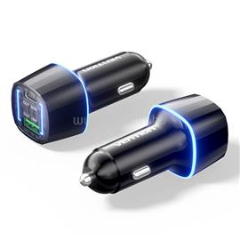 VENTION USB-C+A szivargyújtós autós töltő (2port,30W, fekete) FFRB0 small
