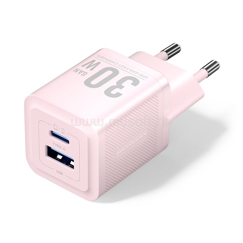 VENTION USB-C+A (30W/30W, 2-portos, pink, GaN), töltő
