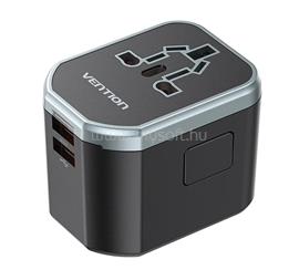 VENTION USB-C+A+A 3port,20W/18W/18W travel töltő (fekete) FJCB0 small