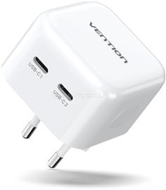 VENTION USB-C+C 2port,35W/35W töltő (fehér) FBPW0-EU small