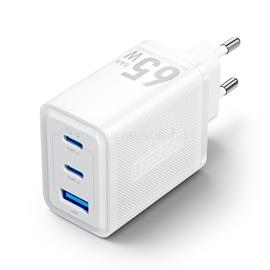 VENTION USB-C+C+A 65W/65W/60W, 3-portos GaN töltő (fehér) FERW0-EU small