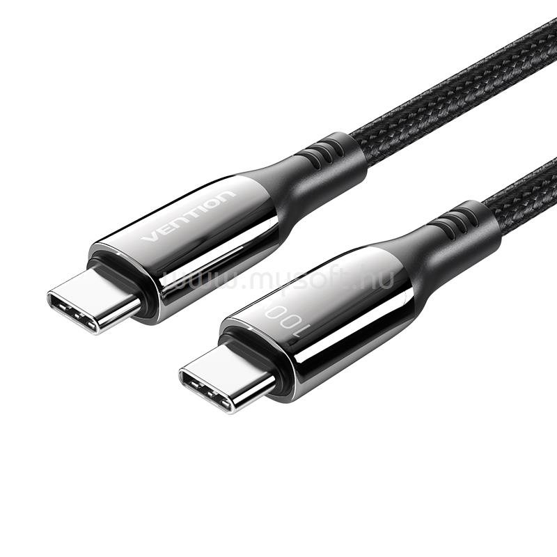 VENTION USB-C/M -> USB-C/M, 2m, (5A,fekete), kábel