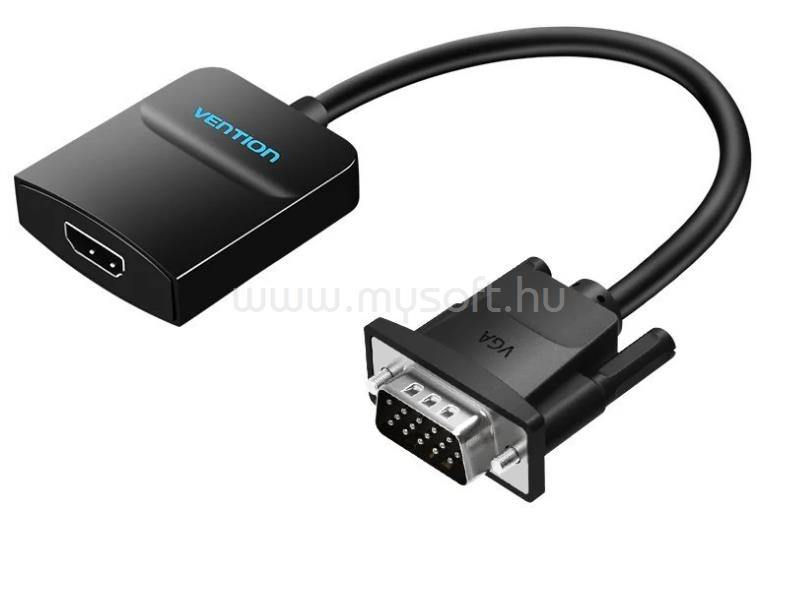 VENTION VGA -> HDMI/ Micro USB-B/F /3.5mm/F, 0,15m, konverter (fekete)