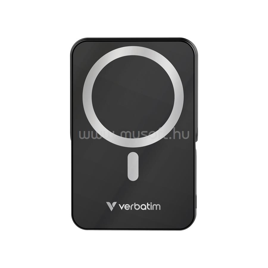 VERBATIM 32264 Charge n Go 10000mAh vezeték nélküli kitámasztható mágneses powerbank (fekete)