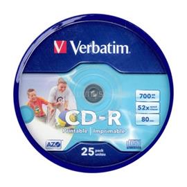 VERBATIM CD-R írható CD lemez 700MB matt nyomtatható 25db hengeres VERBATIM_43439 small