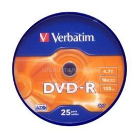 VERBATIM DVD-R írható DVD lemez 4,7GB 25db hengeres VERBATIM_43522 small