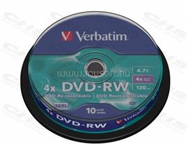 VERBATIM DVD-RW 4.7GB 4X DVD lemez 10db/henger VERBATIM_43552 small