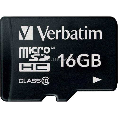 VERBATIM MICRO SDHC CARD 16GB CLASS10 READ 10MB/S WRITE 10MB/S