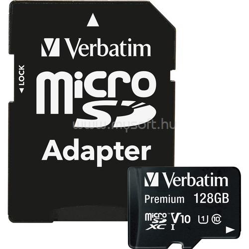 VERBATIM MICRO SDXC PREMIUM UHS-I 128GB INCL ADAPTER R: 90MB/S W: 10MB/S