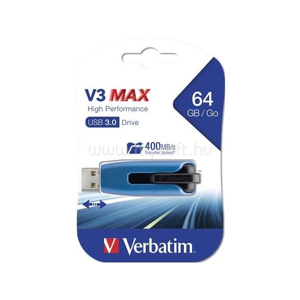 VERBATIM Pendrive, 64GB, USB 3.0, 175/80 MB/sec, "V3 MAX" (kék-fekete)