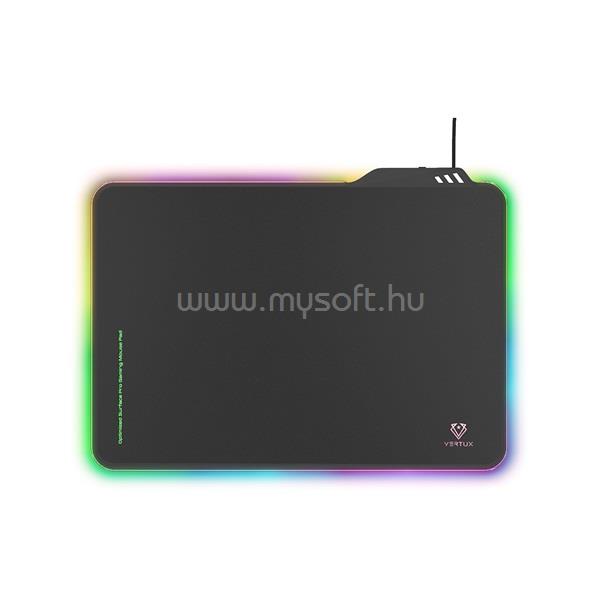VERTUX Egérpad - FLUXPAD (csúszásmentes, vízálló, RGB LED, fekete)