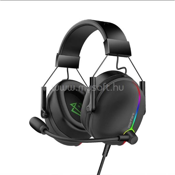 VERTUX WARFARE 7.1 headset (50mm driver, hangerőszabályzó, ENC flexibilis mikrofon, USB 3.0, RGB LED, fekete)