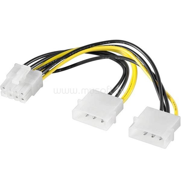 VEZ Tápkábel - 51360 (Y tápkábel, 2 x 5,25 MOLEX M -> 6 pin PCI Express átalakító)