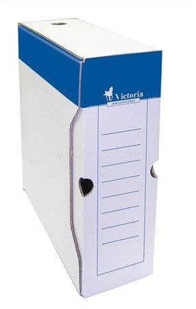 VICTORIA Archiválódoboz, A4, 100 mm, karton, kék-fehér