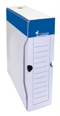 VICTORIA Archiválódoboz, A4, 80 mm, karton, kék-fehér