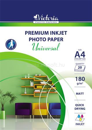 VICTORIA Fotópapír, tintasugaras, A4, 180 g, matt, "Universal"