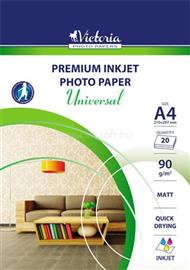 VICTORIA Fotópapír, tintasugaras, A4, 90 g, matt, "Universal" IJPM100-A4-20SHEETS small