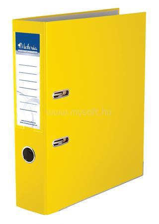 VICTORIA Iratrendező, 75 mm, A4, PP/karton, élvédő sínnel, "Basic", sárga