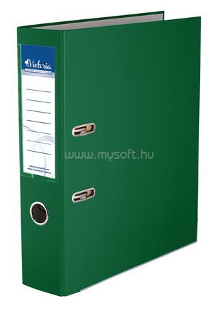 VICTORIA Iratrendező, 75 mm, A4, PP/karton, élvédő sínnel, "Basic", zöld